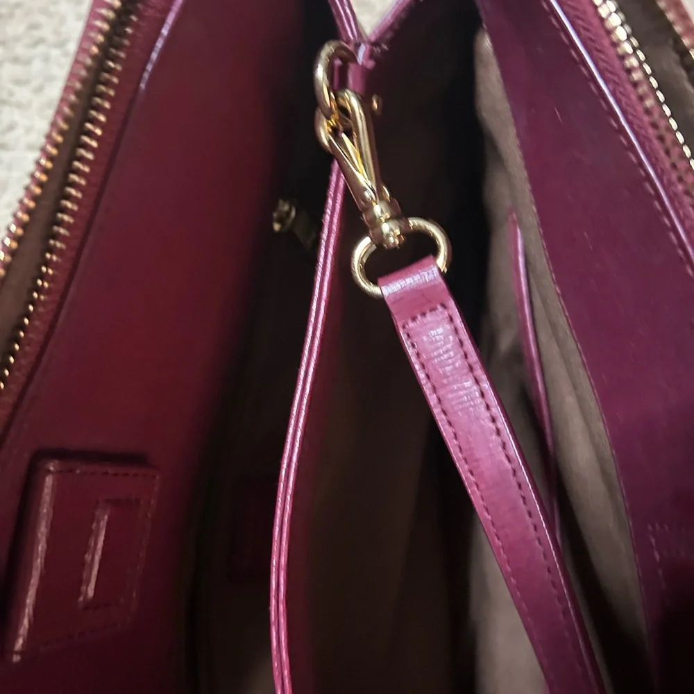 Ralph Lauren Burgundy Leather Satchel - Picture 11 of 12